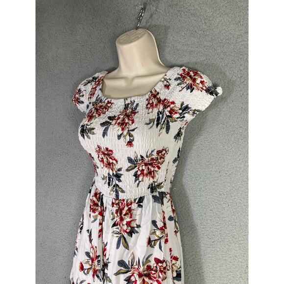 New Look Women's M White Floral Long Dress Sleeveless Summer Casual - Picture 5 of 10